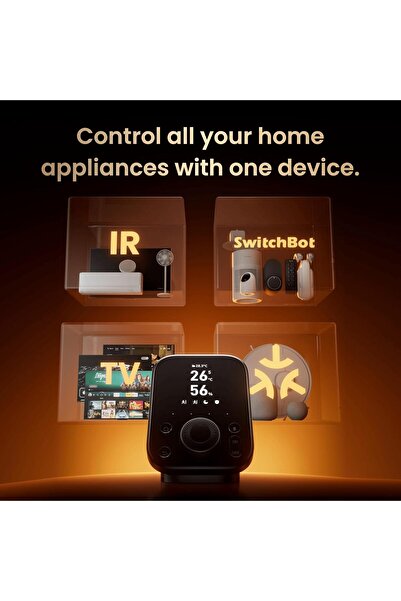 SwitchBot Hub 3 (3rd Gen) Smart Home Hub with 2.4" IPS Screen & Knob Control - Black