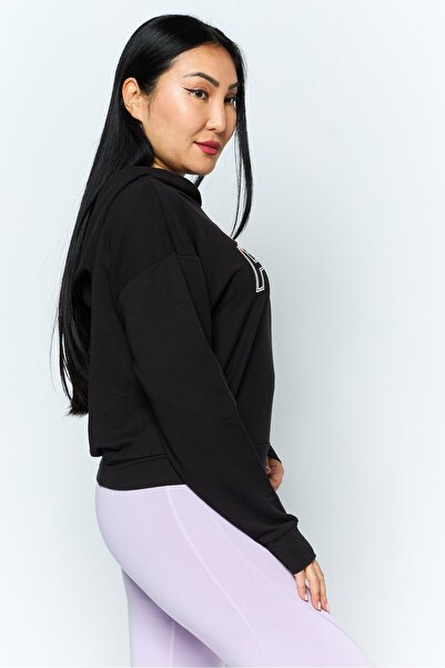 Puma Women Sportswear Fit Long Sleeve Outdoor Hooded Sweatshirt, Black