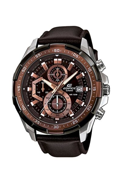 G-SHOCK Men's Leather Analog Watch EFR-539L-5AVUDF - 54 mm - Brown