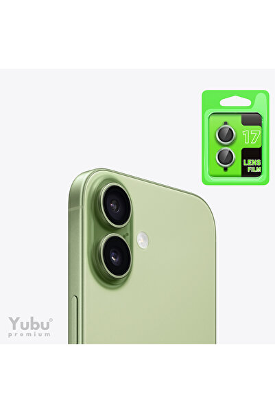 Apple iPhone 17 Compatible Light Green Metal Frame Glass Camera Lens Protector