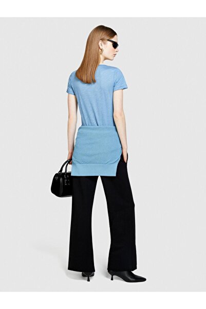 Sisley Cotton Modal Blend Regular Fit Crew Neck T-Shirt Women's Colorful T-Shirt - 324P3Tnhl11A2