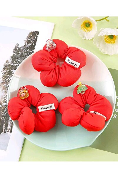 REBORN DESIGN مشبك شعر على شكل زهرة الأقحوان بتصميم عيد الميلاد مع شخصية سانت...