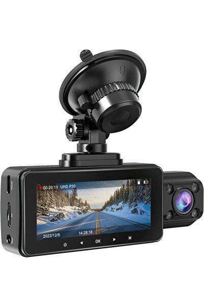 LANMODO Interior Front and Rear Night Vision Dashcam with Hardwire
