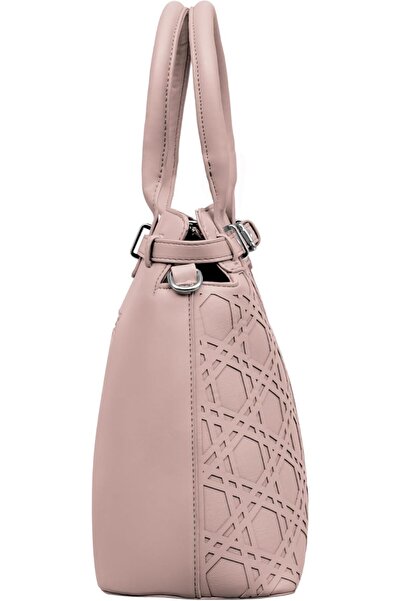 FOSKA Women's Premium PU Leather Tote Bag, Embossed, Removable Shoulder Strap