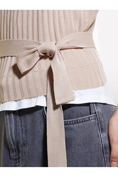 Sisley Cotton and Modal Blend Two-Piece Look T-Shirt Women's Blue T-Shirt - 324A3Unzl105V