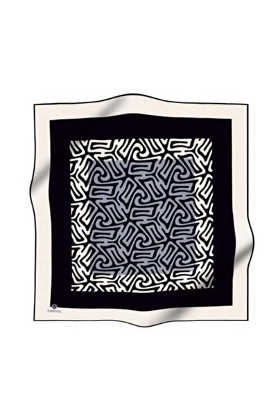 Vissona Μεταξωτό μαντήλι Twill 51373 - 7 - 0001 - 0028 Μαύρο Γκρι Αφηρημένο σχέδιο