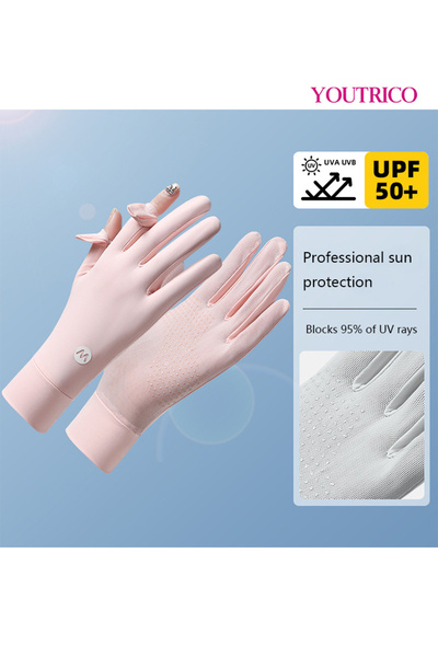 Youtrico قفازات حماية من الشمس SPF50 لركوب الدراجات في الصيف بدون أصابع للقيادة