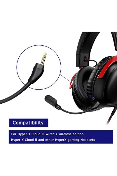 Generic ميكروفون ألعاب بديل قابل للفصل ومضاد للضوضاء من Musylonz لـ HyperX Cloud II