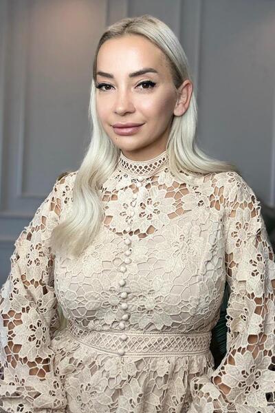 Muna Boutique Bisiklet Yaka Dantel Önden Düğme Detaylı Krem Kadın Elbise