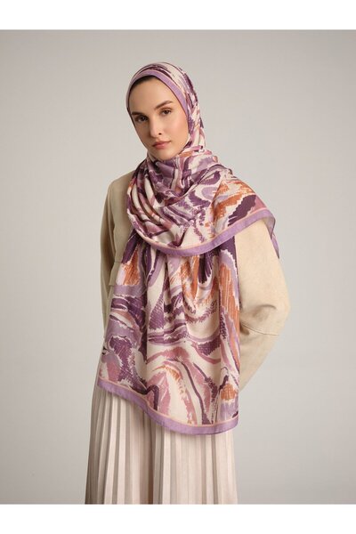 Ayshara شال ديفري-آي فرشا كوليكشن أحادي الجانب بلون الليلك