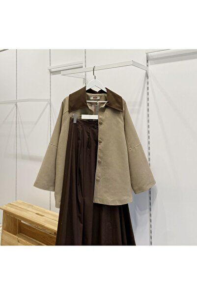 Faya Boutique Vizon Kuşaklı Süet Ceket