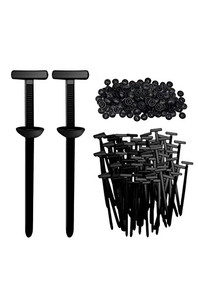 KASTWAVE Heavy-Duty Nylon Pin & Button Self-Locking Cable Ties, UV-Resistant - 100 pcs