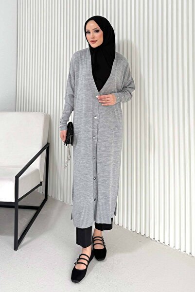 Melike Tatar Μακρύ πλεκτό ζακέτα 70-2431