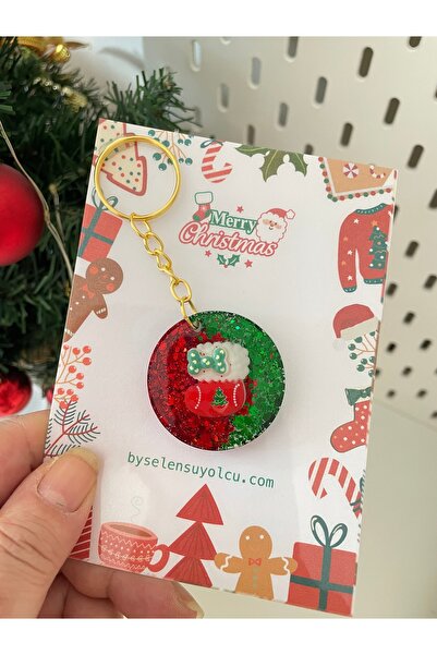 By Selen Suyolcu سلسلة مفاتيح إيبوكسي تحت عنوان عيد الميلاد