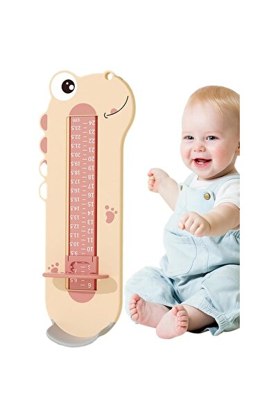 Flippy Baby Foot Measuring Device, 9-24 cm, Dinosaur Model, Pink
