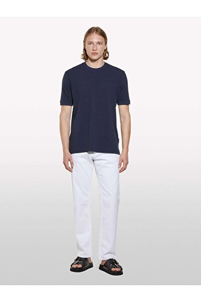 Sisley 100% бавовна, кругла горловина, прямий крій, чоловіча футболка, синя футболка - 325P3089S104J