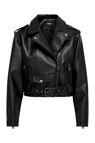 ONLY ONLLOUIE FAUX LEAHTER BIKER OTW Palton negru pentru femei - 15300560
