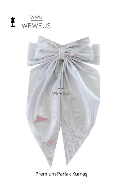 Weweus Women's Gray Shiny Bow Buckle