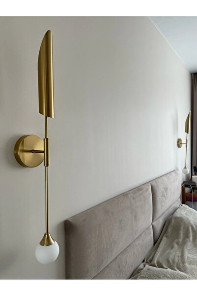 LUXXO Lucca Gold wall lamp, 1xG9 + 1xG4, aluminium body, glass shade, 70x10x12 cm, Gold/White