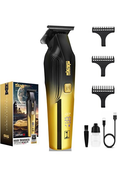 DSP ماكينة تشذيب الشعر للرجال، ماكينة تشذيب اللحية قابلة لإعادة الشحن بسرعتين (ذهبي)