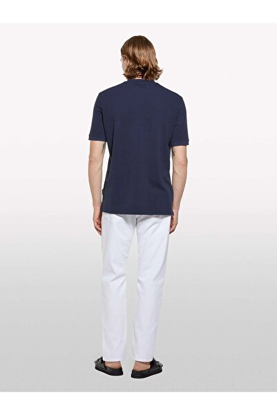 Sisley 100% бавовна, кругла горловина, прямий крій, чоловіча футболка, синя футболка - 325P3089S104J