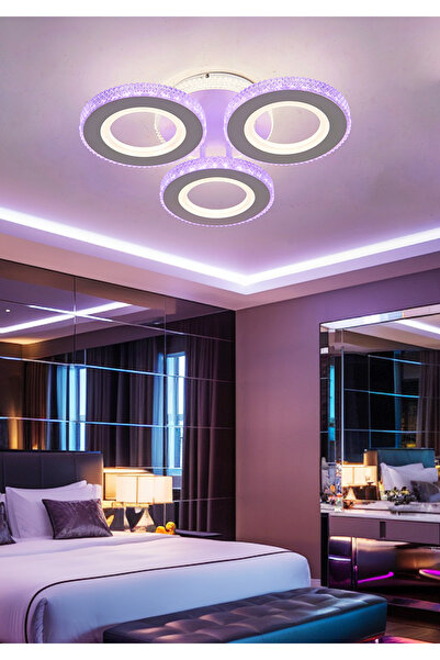 RFAN Candelabru LED, Model M600-3, Cu Telecomandă, 3 Tipuri de Lumină, 76W, Alb