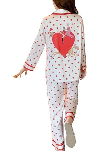 Margoun Printing Pajamas Sets Sleepwear Home Clothes 2Pcs MG12