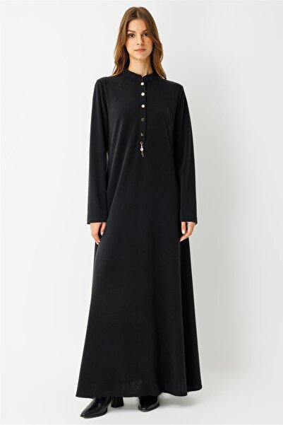 Esswaap Kumaş Elbise Siyah