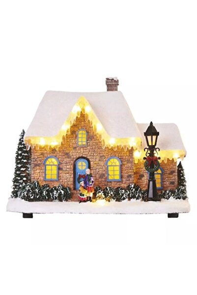 EMOOS Decor de Craciun Emos LED House 20.5cm 3xAAA, pentru interior, alb cald