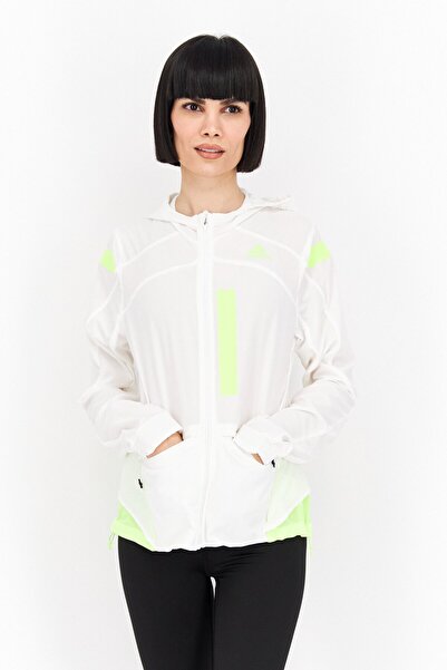 adidas جاكيتات تدريب رياضية نسائية بشعار العلامة التجارية، مجموعة باللون الأبيض