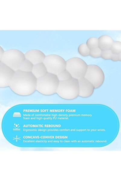 007 Memory Foam Wrist Rest and Mouse Pad Set - 2 Pieces, Cloud Memory Cotton, One Size