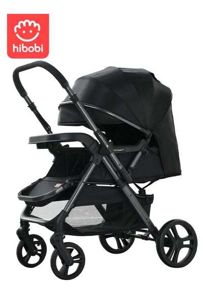 hibobi عربة أطفال فاخرة متعددة الوظائف وقابلة للطي والحمل، عربة أطفال خفيفة ا...