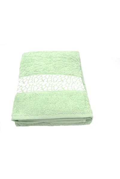 ABS Karma Bath Towel 100% Cotton, 70x140cm, Green with White Print, Egypt