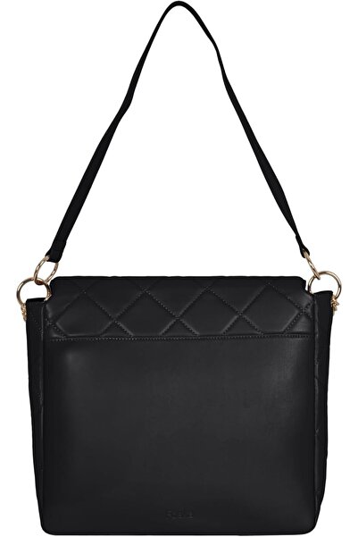 FOSKA Quilted PU Leather Shoulder Bag with Gold Chain