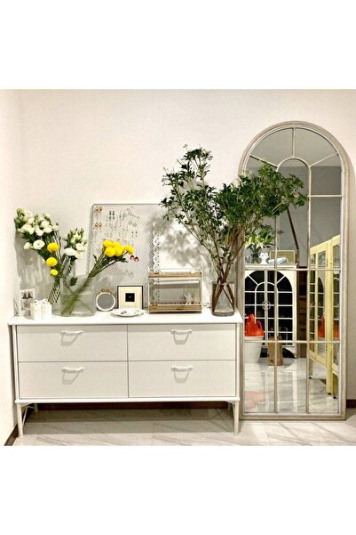 Generic Cathedral Arch" Windowpane Floor Mirror