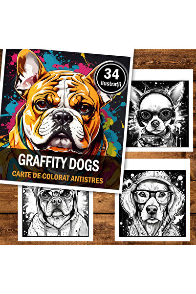 Legendary Gifts Книга за рисуване, 34 илюстрации. Кучета с графити, 74 страници.