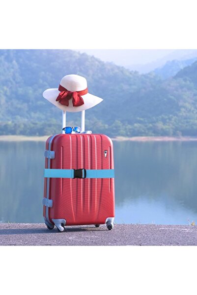 Grantop Set de 4 curele pentru bagaje, reglabile până la 188 cm, roșii și albastre (Grantop)