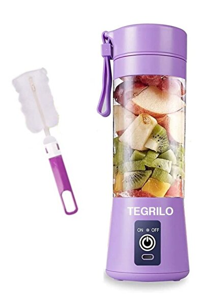 TEGRILO Portable Blender Mini USB Electric Fruit Juicer 380ml (Purple)