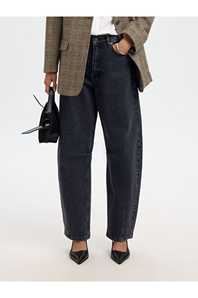 SELECTED Barrel Fit Jeans Mid Waist