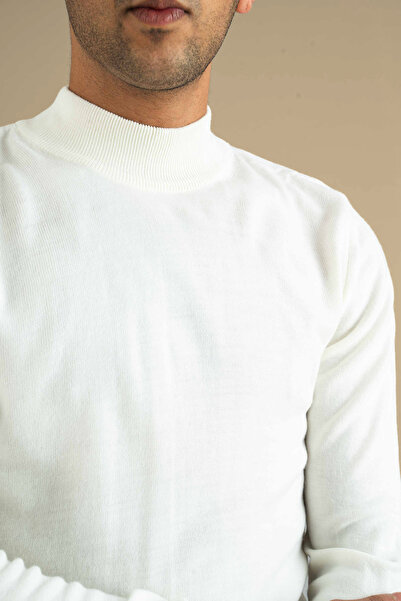 bombe Ανδρικό πλεκτό πουλόβερ με μισό ζιβάγκο εφαρμοστό