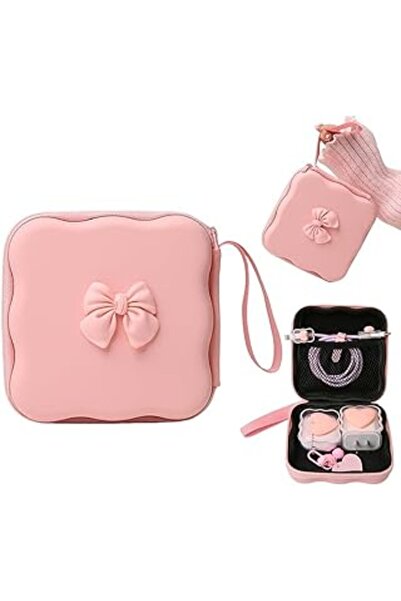 KASTWAVE Cute 3D Pink Bow Travel Cable Organizer & Protective Storage Bag
