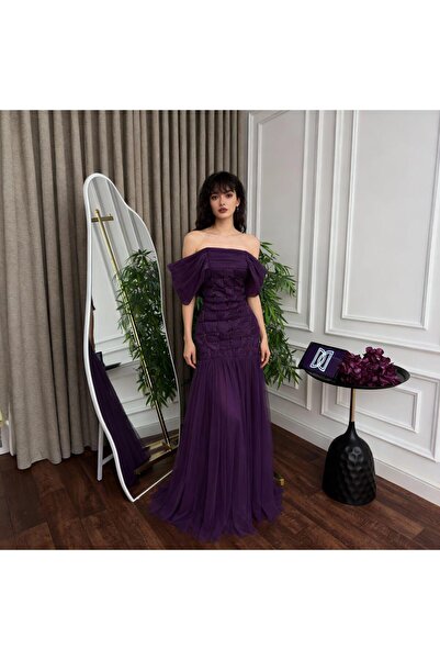 HOOR DRESSES فستان سهره تل كلوش تطريز يدوى