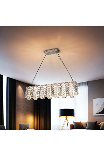 RFAN Candelabru LED, Model 70033-L850, Textură Cristal, Metal, 40W, Argintiu