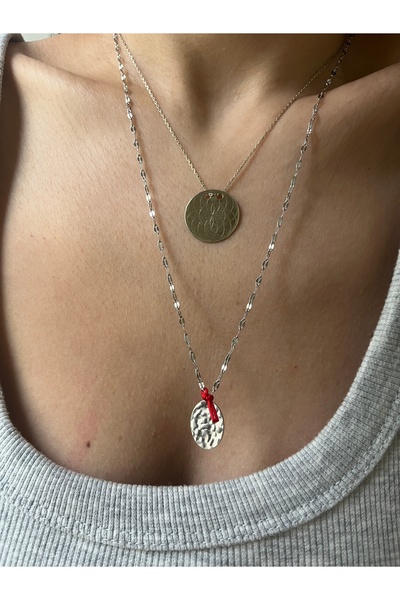 Hoop jewelery سلسلة قلادة من الفولاذ الأحمر على شكل حلقة
