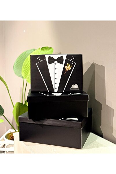 KOLİX Смокінг Чоловічий 3-х частинний весільний набір Подарунковий набір для нареченого Весільний набір та набір для особливих днів Набір для нареченого