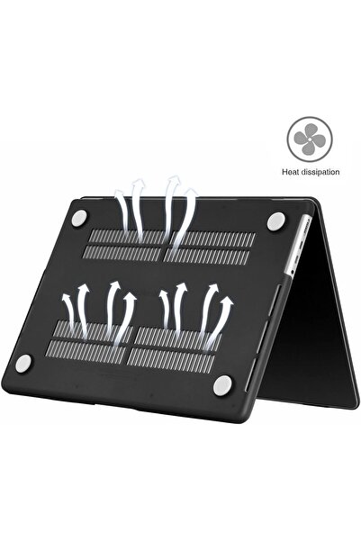 EooCoo جراب حماية بلاستيكي صلب لجهاز ماك بوك برو مقاس 16 بوصة (2021-2024) - أسود غير لامع