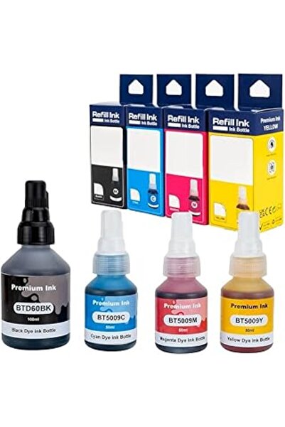 Generic Refillable Ink Set for Brother DCP-T300/T500W/T700W/MFC-T800W – Black 100ml + C/M/Y 50ml