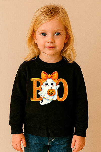 SVART WEAR Детска и възрастна суитшърт с мотив за Хелоуин, с велосипедна яка,...