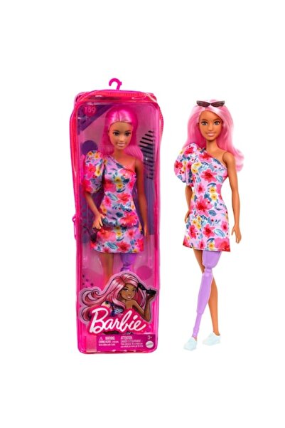 Barbie Papusa Fashionistas - Barbie, cu par roz si picior protetic