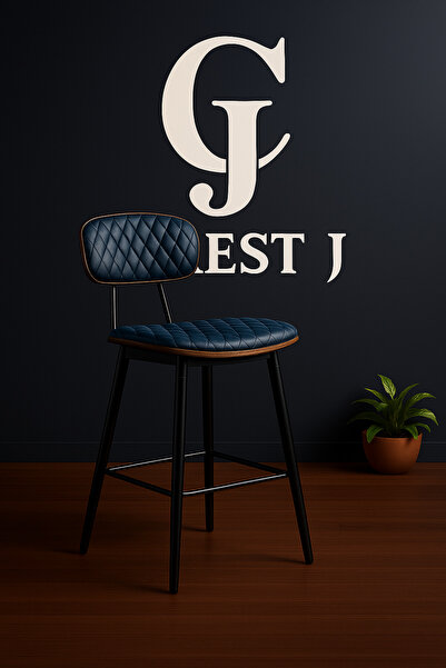 Crestj كرسي بار جلد كرسي بار بتصميم عصري بمقعد مبطّن فاخر مع هيكل معدني وخلفي...